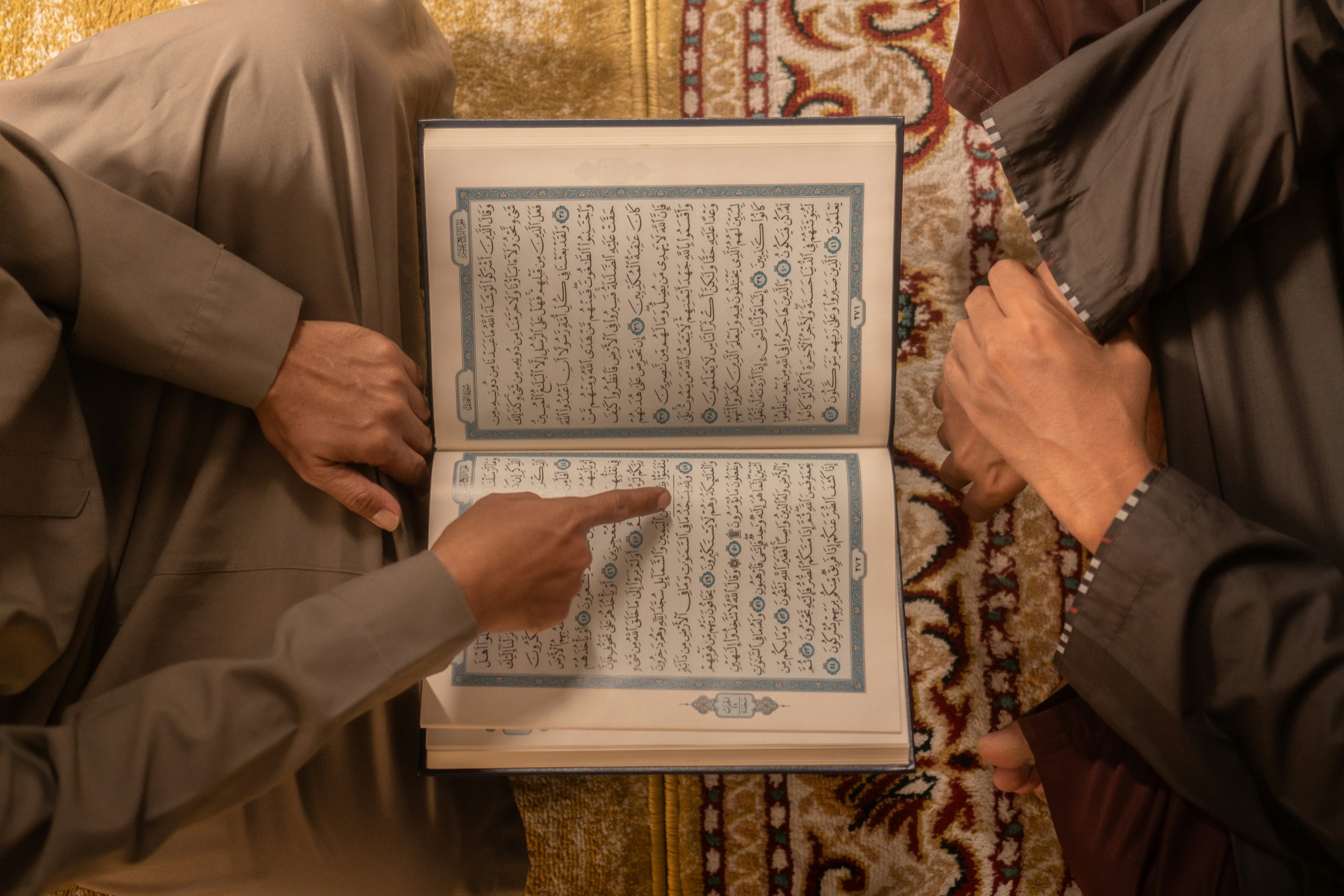 Students studying the Qur'an together